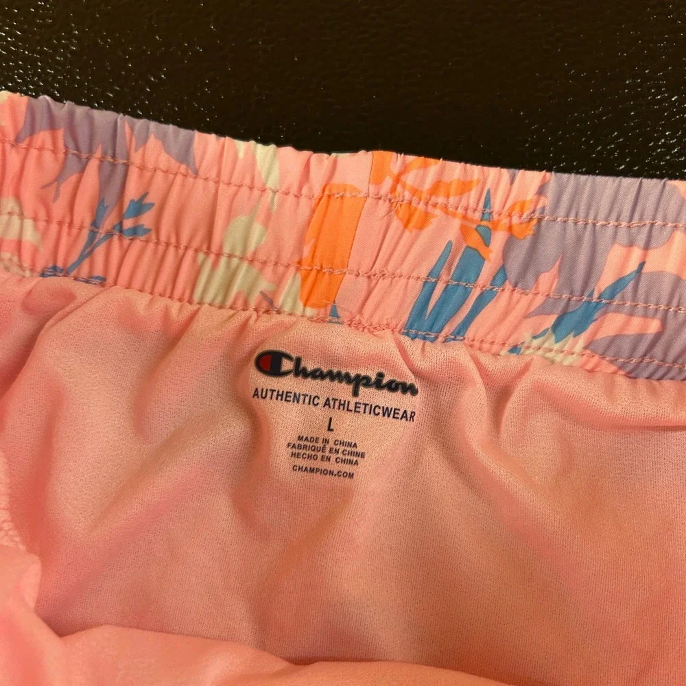 Champion Athletic Shorts Floral Print Drawstring Activewear Kids Girls Large 26